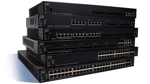 Stack of managed network switches